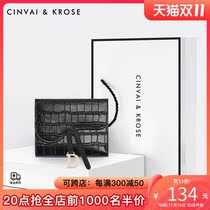 Official net cinvaikrose real leather wallet female short Doka multifunctional zero wallet ballast clip