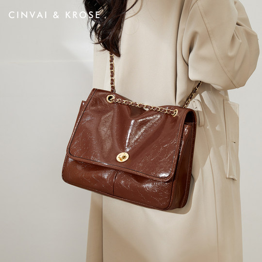 Cinvaikrose Official Store Shoulder Bag for Women 2025 New Genuine Leather Crossbody Commuter Bag Tote Underarm Bag