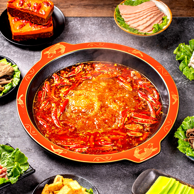 Mandarin skillet commercial hot pot boiler Chongqing cast iron tap enamel hot pot boiler sub-mother boiler Nine Miyagge induction stove special