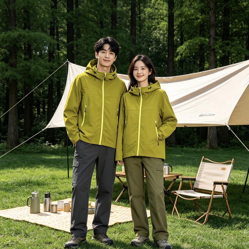 Taicang Hualian Jacket 2026 Bird Home Same Style Winter Outdoor Windproof Unisex Couple Soft Shell High-End Jacket