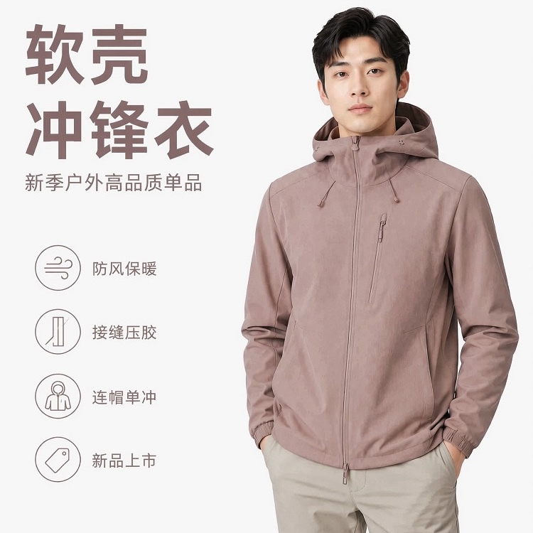 Taicang Hualian Niaojia Unbranded Alternative Outdoor Softshell Jacket, Unisex, Autumn and Winter Thickened Coat Jacket