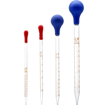 Glass graduated dropper with rubber tip dropper red rubber cap