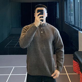 Henry collar woolen sweater bottoming men's slim long sleeves