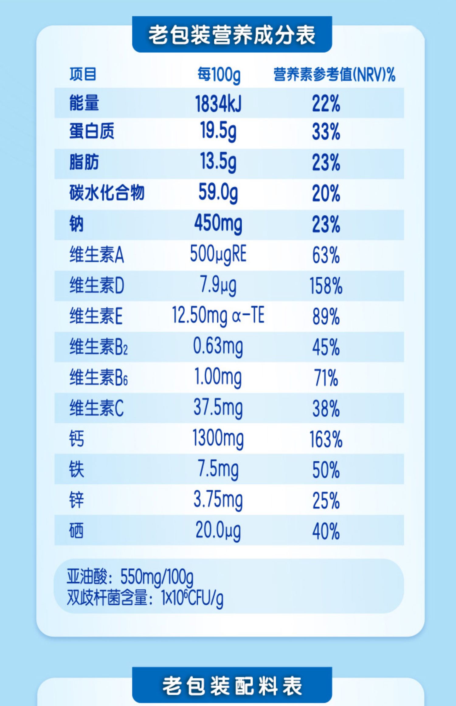 伊利欣活中老年高钙奶粉900g*2罐