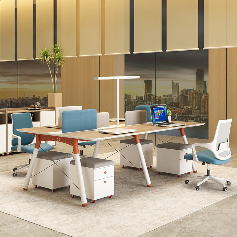Desk chair combination minimalist modern staff table 4-place screen holder station station desk computer desk