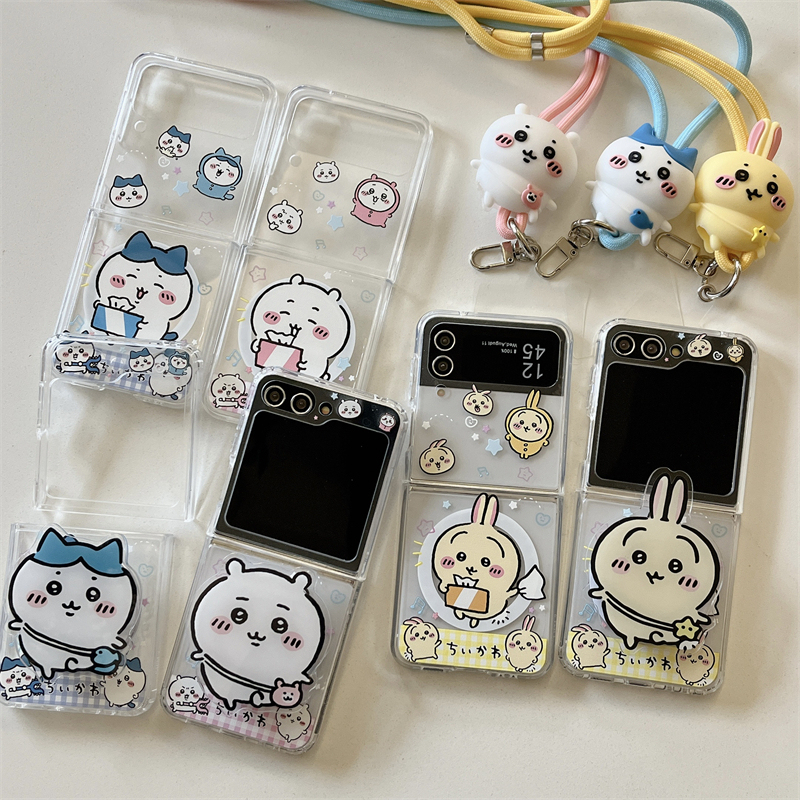 Cute Cartoon Jiyikawa Phone Case Suitable for Samsung Z Flip 7, Foldable Screen Galaxy Z Flip 6/5 Protective Case, Z Flip 4 Anti-Drop Case F7410 Full Coverage Z Flip 3 Personalized Flip Cover for Women