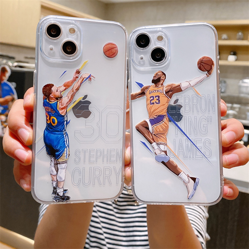 Basketball-Themed Trendy Brand Nba James Curry Suitable for iPhone 15 /16/17Promax Apple 13/14 Phone Case 12/11 Full Coverage Xr Silicone Soft Case Xsmax Anti-Drop Case Creative Men's