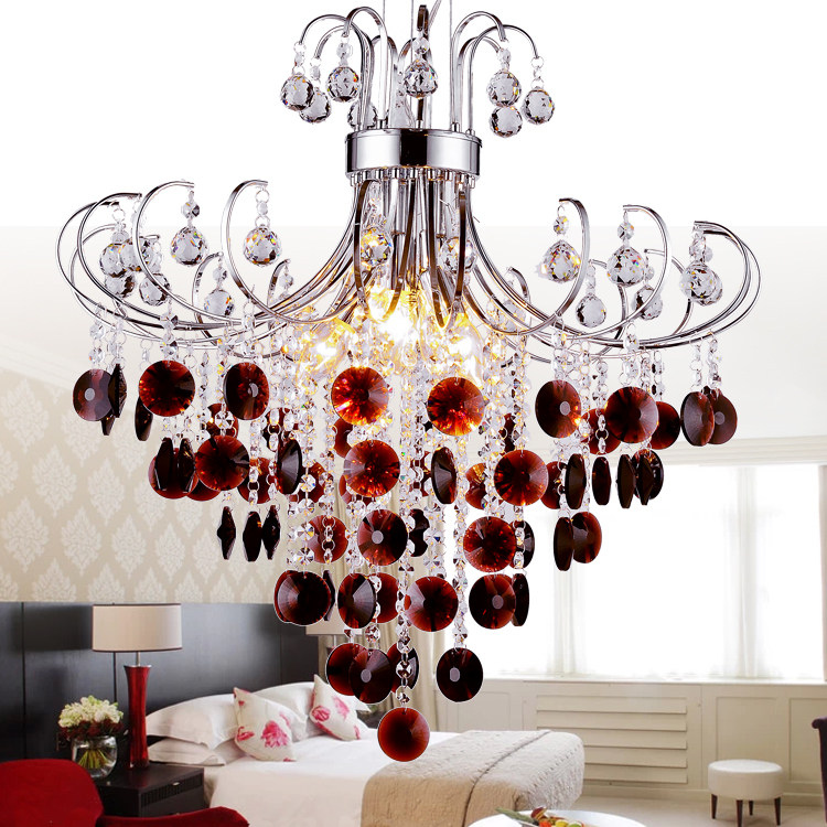 French Mediterranean crystal chandelier wine red creative personality restaurant light bar table beauty club cloakroom light