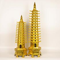 TAO brass large version faucet Wenchang Tower Home 13th floor copper tower gift ornaments