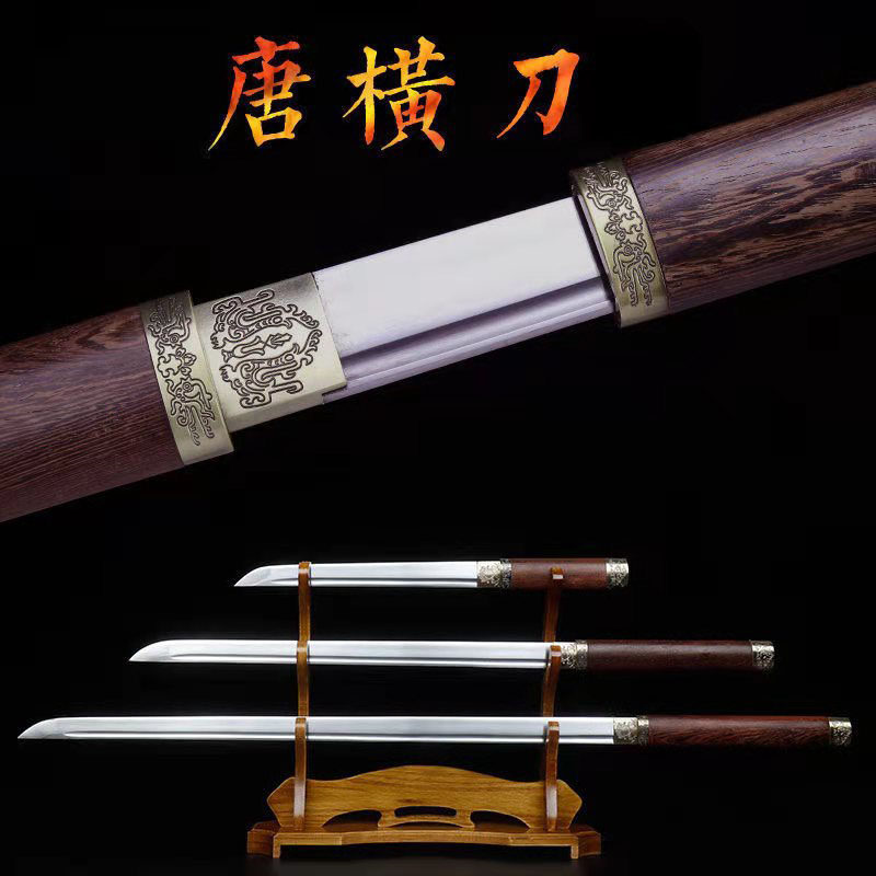The Longquan Town Town Residence Treasure Sword Tang Cross Knife Integrated Knife Sword Straight Knife Metal Hard Sword Anti-Body Cutter Cold Soldier Unopened Blade