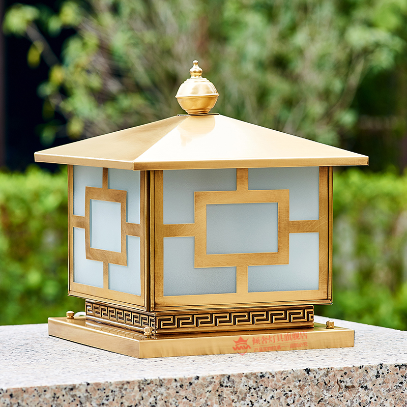 All copper column lamp outdoor wall waterproof villa door lightsOutdoor garden pickup LED courtyard lamp