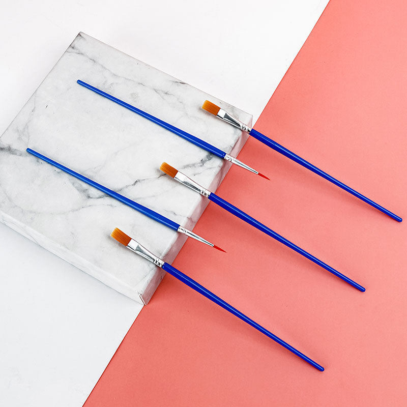 Plaster Painted Flat Head Pen Brush Suit Children's Water Powder Paint Propylene Ditch Line Pen Fine Art Watercolor Oil Painting Brush-Taobao