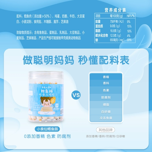 [Liangpin Candy Fairy Cod колбаса 280g] детская закуска корейская импортная колбаса для трески без добавления без добавления