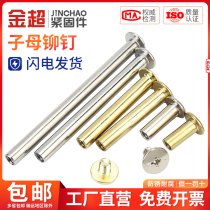 Gold ultra 304 stainless steel flat head primary-secondary nail copper plated nickel plated nickel rivet butt button screw nut for lock screw