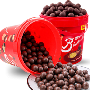 BUH麦丽素巧克力豆麦芽脆芯朱古力糖果儿童怀旧零食桶装代可可脂