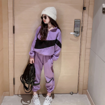 Girl Clothing Trendy Suit Foreign Pistachio Spring Autumn Clothing 2023 New Children Women Great Children Spring Leisure Spring style Sports clothes