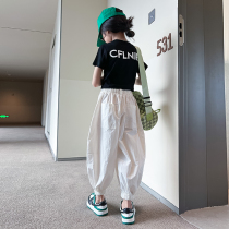 Girl Summer Clothing Suit 2023 Summer New Big Boy Girl Foreign Air Trendy Children Radish Pants Fried Street Two Pieces