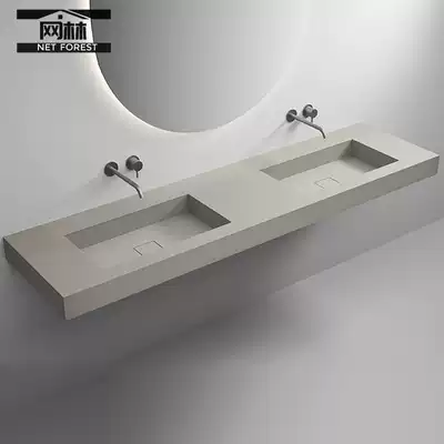 Gray artificial stone wall-mounted basin Powder room washbasin Bathroom washbasin integrated under-stage washbasin customization