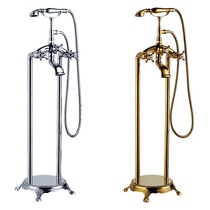 Eurostyle full copper retro independent Guido Landing Hot and cold tap Wood Tub Side Shower Shower Bath faucet