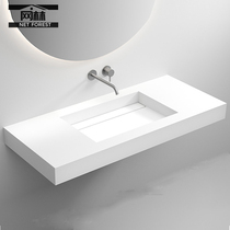 Concealed Sewer Manmade Stone Hotel Style Bathroom Wash Washbasin Integrated Wall-mounted Floor Washbasin Custom