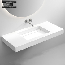 Concealed Sewer Manmade Stone Hotel Style Bathroom Wash Washbasin Integrated Wall-mounted Floor Washbasin Custom