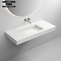 Net forest custom white integrated artificial stone concealed washbasin toilet bathroom hanging wall-style washstand basin