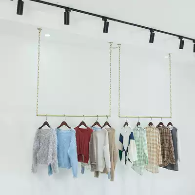 Extendable simple clothing store display hanger Girl hanging hanger hanger wall floor-to-ceiling display shelf