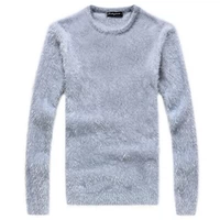 Светлый серый [круглый свитер для волос круглая шея]