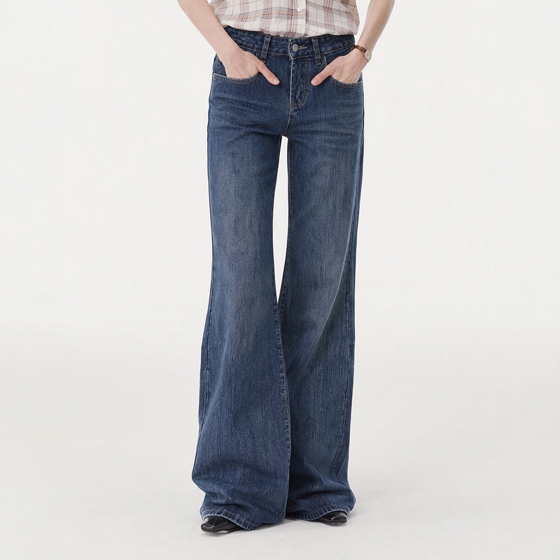 My Faerie Heavy-Duty Bamboo Pattern Sea Salt~ Vintage Flared Jeans for Petite Women, Mid-Low Waist Bell-Bottom Pants My Faerie Heavy-Duty Bamboo Pattern Sea Salt~ Vintage Flared Jeans for Petite Women, Mid-Low Waist Bell-Bottom Pants