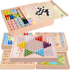 飞行棋儿童跳棋五子棋木制多功能游戏棋象棋斗兽成年学生益智玩具