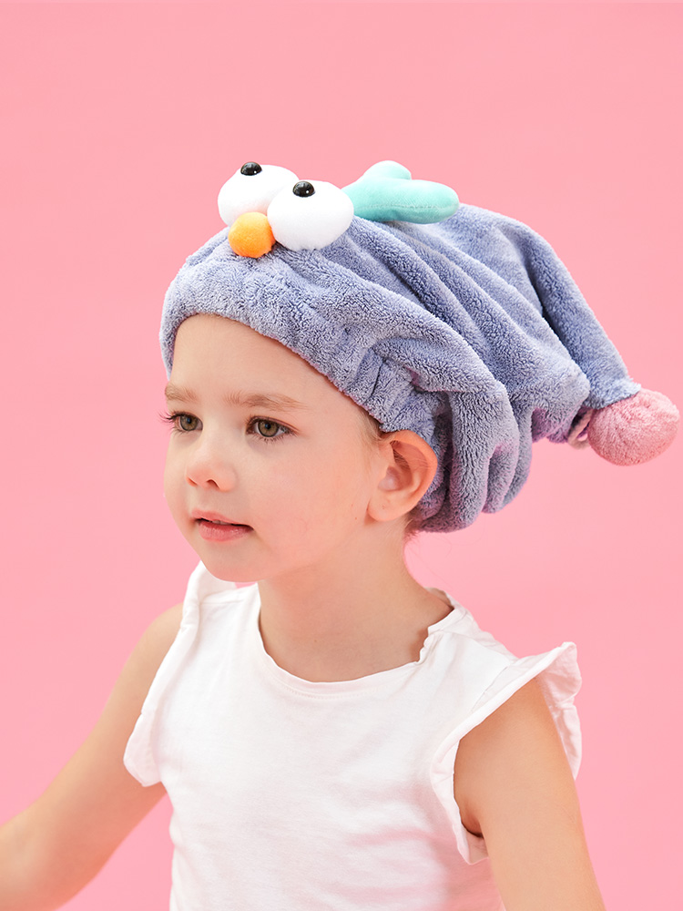 Children's special shower cap scrub head dry hair cap cute female 2022 new super absorbent quick-drying bag hair towel