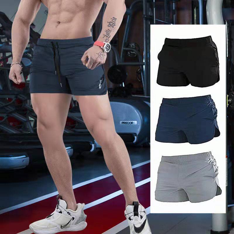 Breathable quick-drying three-point shorts men's muscles new summer fitness tight-fitting basketball running training light and thin pants