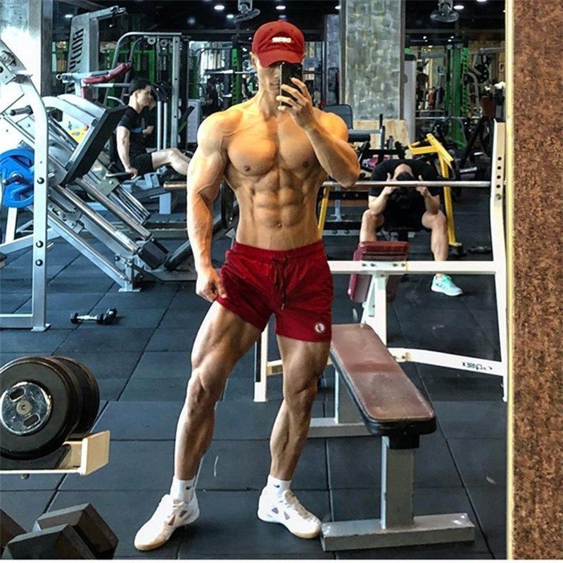 Muscle trendy brand fitness pants male brother sports three-point pants running basketball shorts quick-drying high-elastic track and field pants