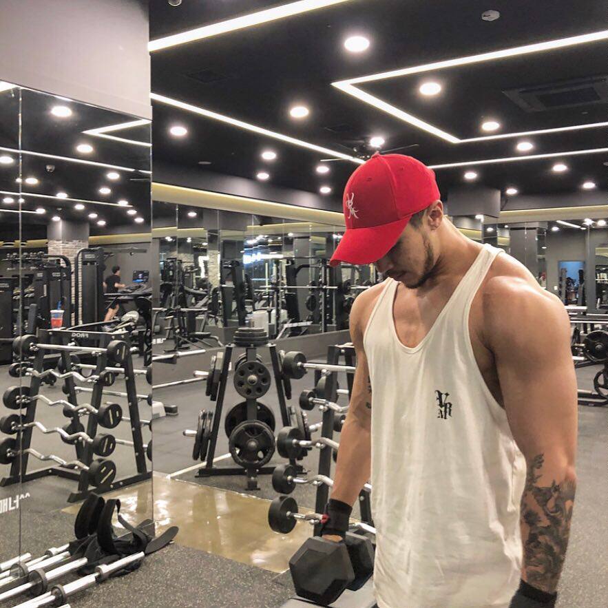 Muscle ins tide sports vest male brother sleeveless T-shirt fitness clothing training basketball loose breathable I-shaped vest