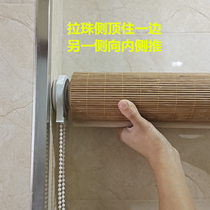 Chinese-style curtain lifting partition curtain expansion-tightening type punch-free support rod bamboo curtain electric remote control printing bamboo curtain roller shutter