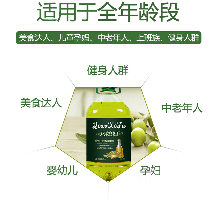 巧媳妇食用油10%橄榄油调和油5L