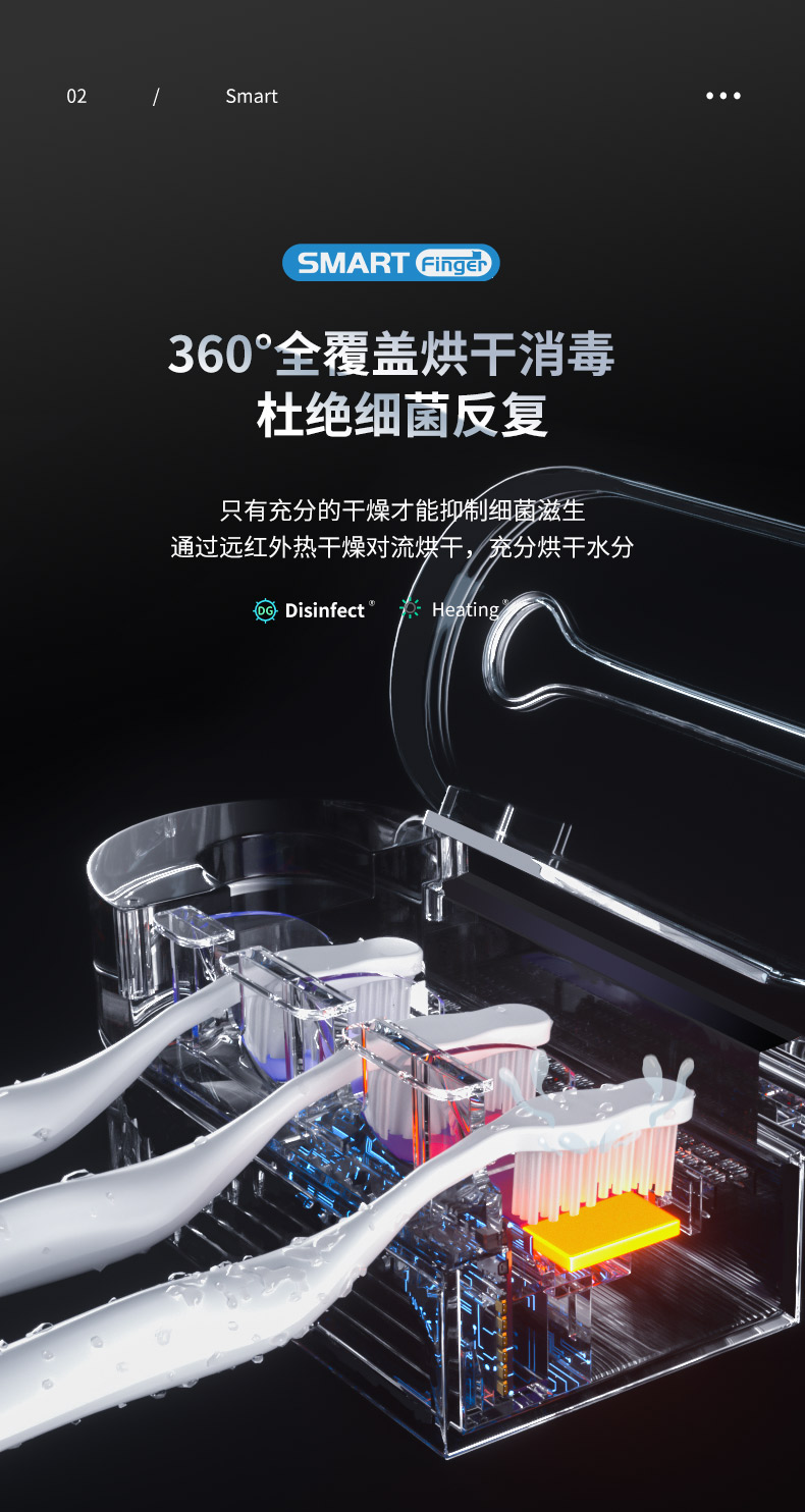 Smart toothbrush rack drying sterilizer ultraviolet germicidal shelf Xiaomi Electric wall-mounted dressing room