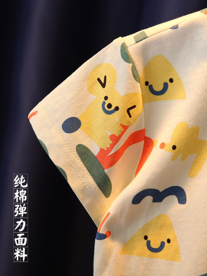 男童短袖t恤纯棉夏季港风度假T体恤女宝宝宽松休闲半袖儿童上衣潮