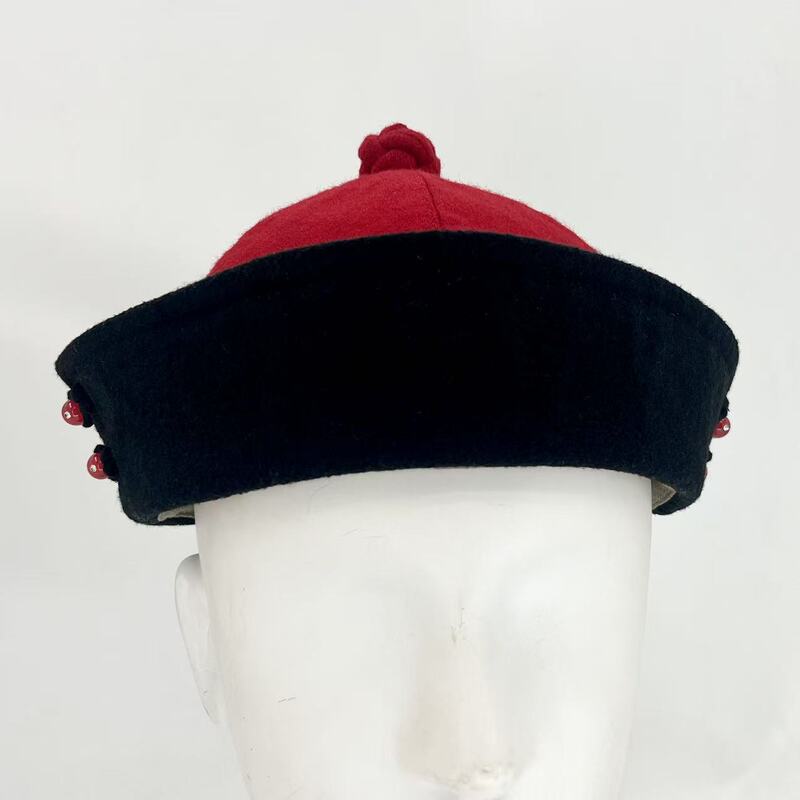 Imitation Qing Dynasty Style Wide-Brimmed Hat, Foldable Brimmed Hat, Multifunctional Retro Qing Dynasty Winter Hat