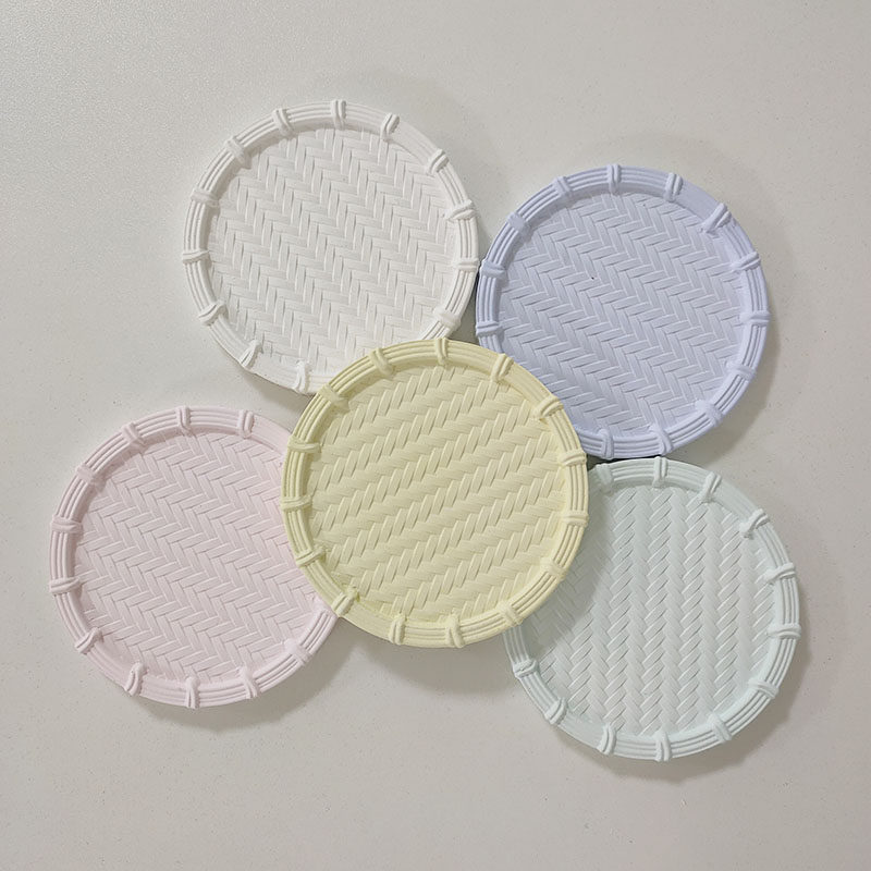 Diatom mud handmade bamboo coaster absorbent moisture-proof non-slip heat insulation simple round creative Japanese diatom mud gift