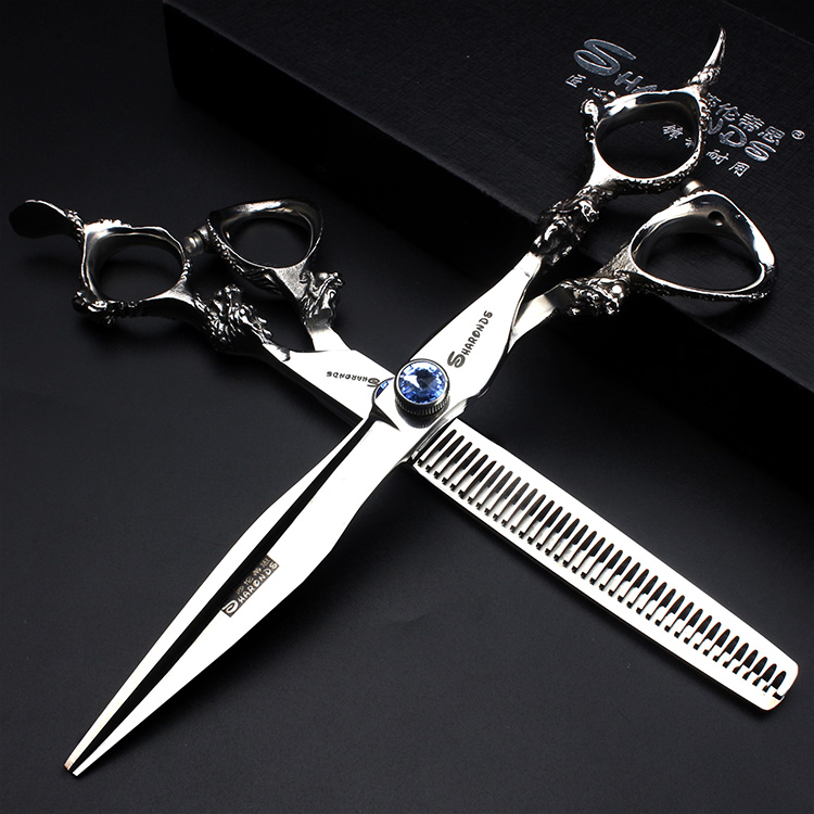 Hairdressing scissors hair salon professional hair stylist uses flat scissors to thin fishbone teeth scissors 6 inch 7 inch hairdresser scissors set