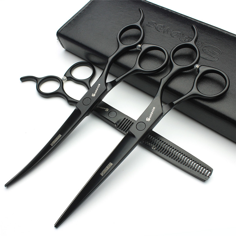 Pet grooming scissors professional 7-inch set dog shearing scissors Teddy hair trimming straight teeth scissors scissors