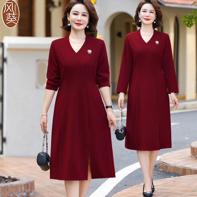 Mother's Wedding Dress, Elegant New Style, Fleece-Lined Dress, Winter Wedding Banquet Outfit for Mother-In-Law, Young Plus-Size Cheongsam
