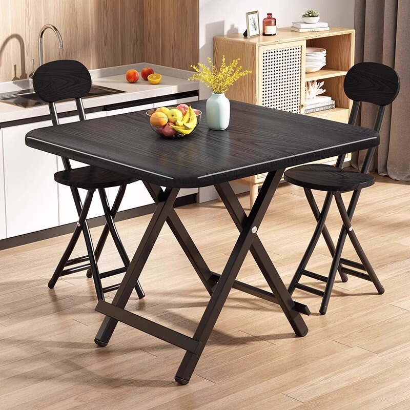 Folding Table, Dining Table, Small Household Table, Simple Small Folding Table and Chairs, Portable Stall Table, Dormitory Square Table