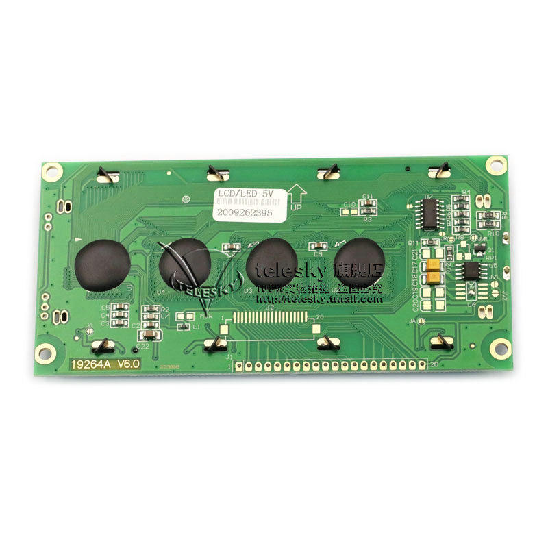 Lcd19264 19264A Lcd Screen Lcm19264 Ks0108 5V Yellow-Green Screen Dc5V Yellow-Green Screen