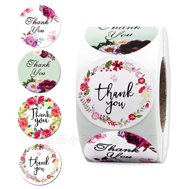 500 volumes Thank you STICKER OUTSIDE Outward Closure Sticker DIY baking Decorative Gift Box Packing Round Office Stationery
