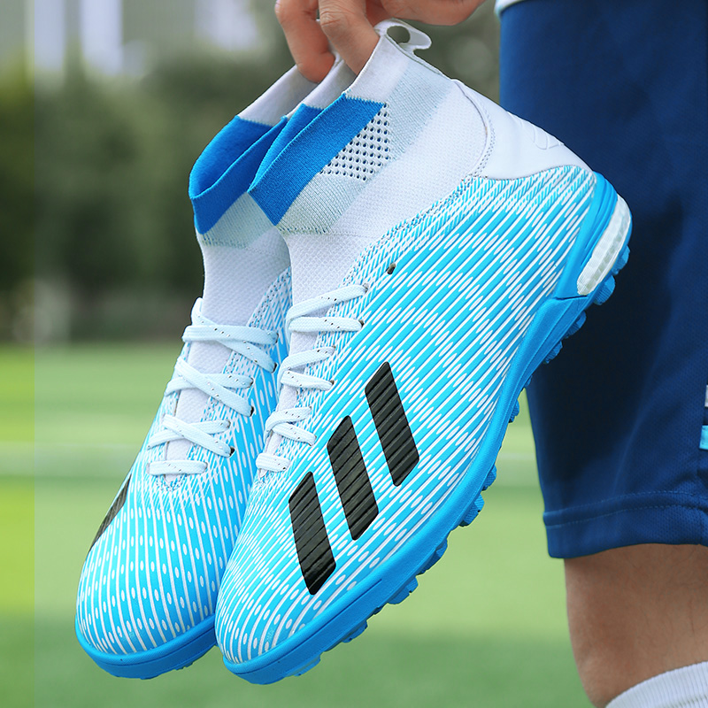 Messi high-top Falcon football shoes boys and children broken nails training shoes AG short nails professional artificial grass long spikes