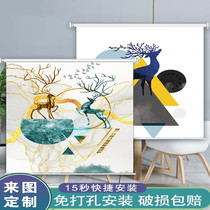 Ltoilet Curtain Pull-Roll Style Free of punch 2022 New waterproof and anti-walking light toilet roller blind lift hand