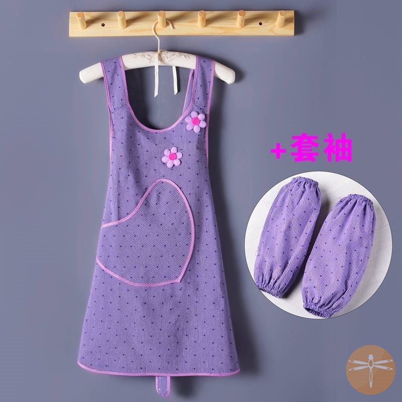 Summer penetrating gas apron sleeve jacket two-piece style suit 2022 new full cotton fabric thin work clothes to work South Korea