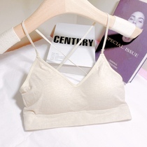 Summer silk cotton thin belt beautiful back wrapped chest tube top sling bottoming inner latex girl student comfortable underwear